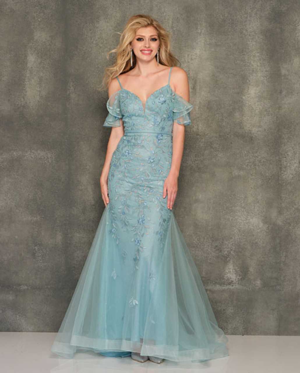 aqua prom dress